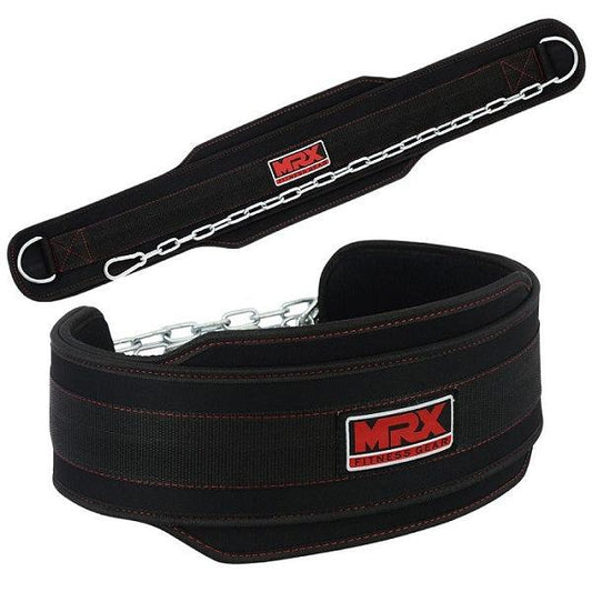 Ceinture de lestage en nylon MRX pour musculation avec chaîne métallique, pour entraînement en salle de sport