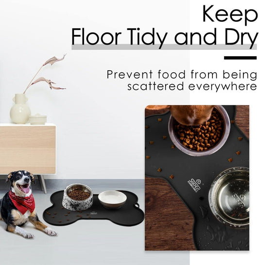 Alfombrilla de silicona antidesbordamiento para comederos de gatos, individuales para cachorros, impermeable