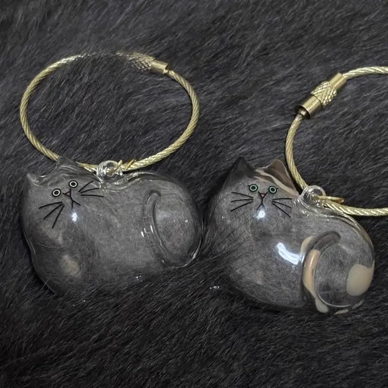 Pet Hair Memory Charm Keychain