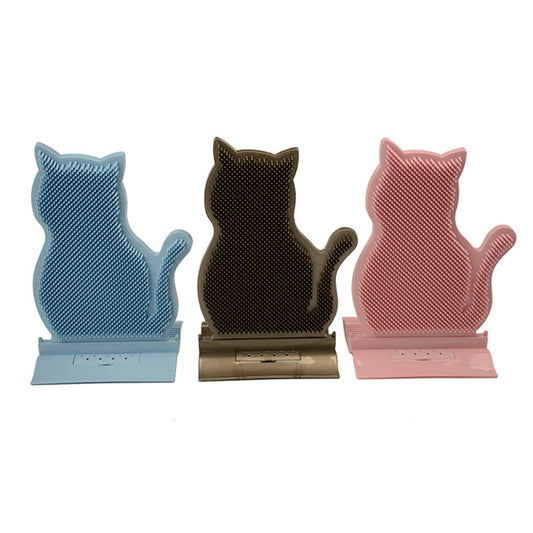 Fixed Tease Cat Scrubber Massage Brush Scratching Toy for Cats Grooming Brush-1