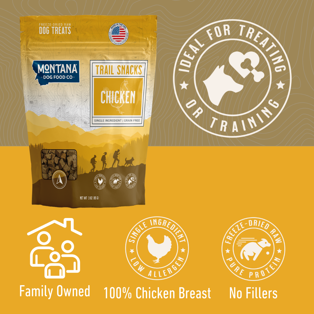Pechuga de pollo liofilizada cruda, snacks para perros (premios) de 3oz