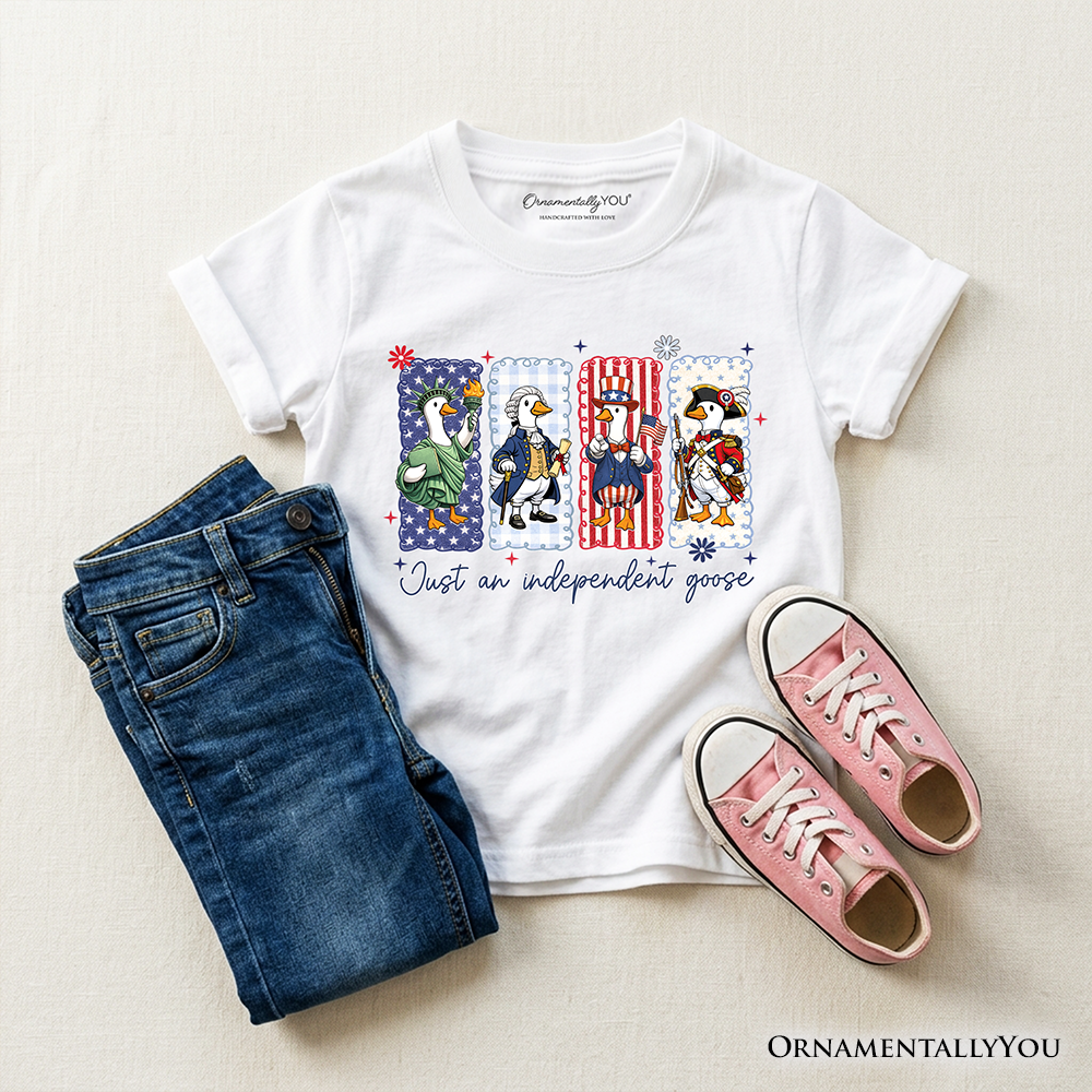Camiseta Patriótica "Kids Just An Independent Goose", Camiseta Divertida Juvenil del 4 de Julio