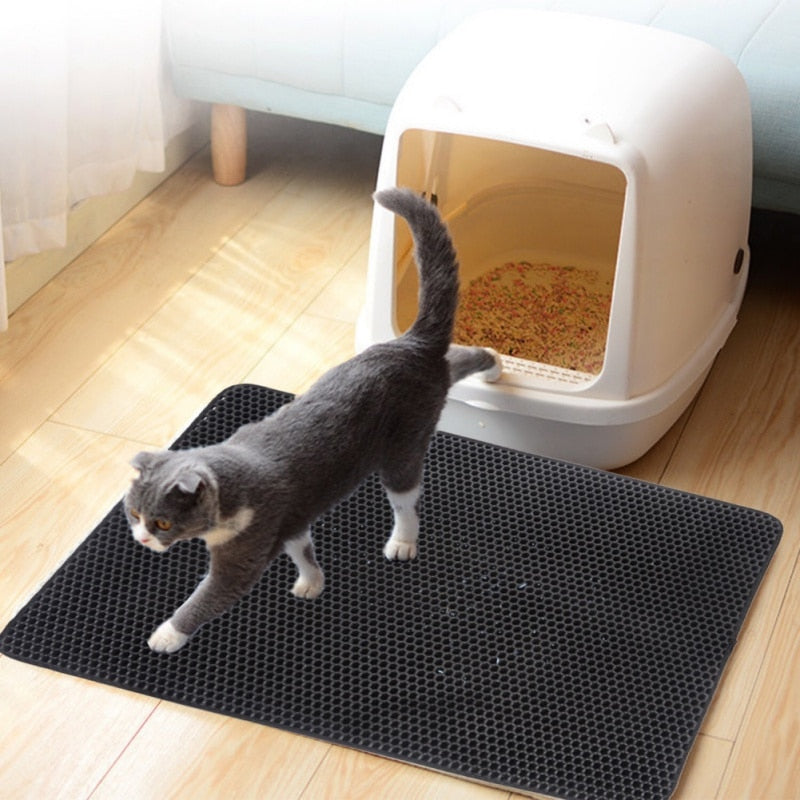 Tapis de litière pour chat en nid d'abeille