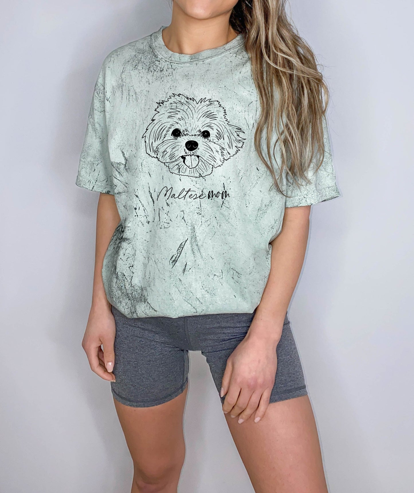 T-shirt Comfort Colors pour Maman de Bichon Maltais (centré)