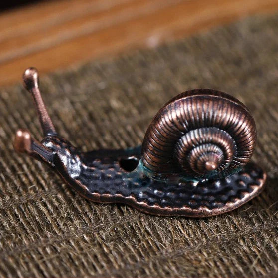 Quemador de Incienso con Forma de Caracol o Tortuga de Metal | Quemador de Incienso de Aleación con Forma de Animal para Decoración del Hogar