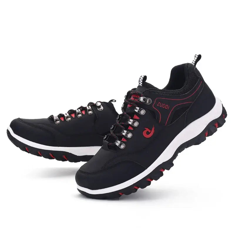 Chaussures décontractées en cuir pour hommes - Baskets légères de tennis et de marche