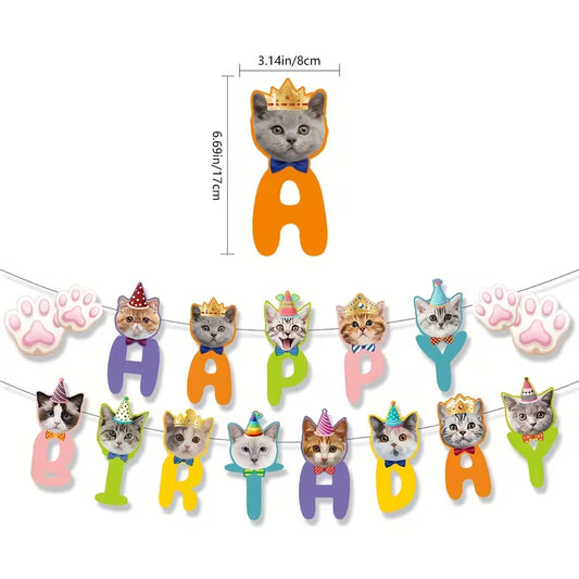 CAT HAPPY BIRTHDAY BANNER