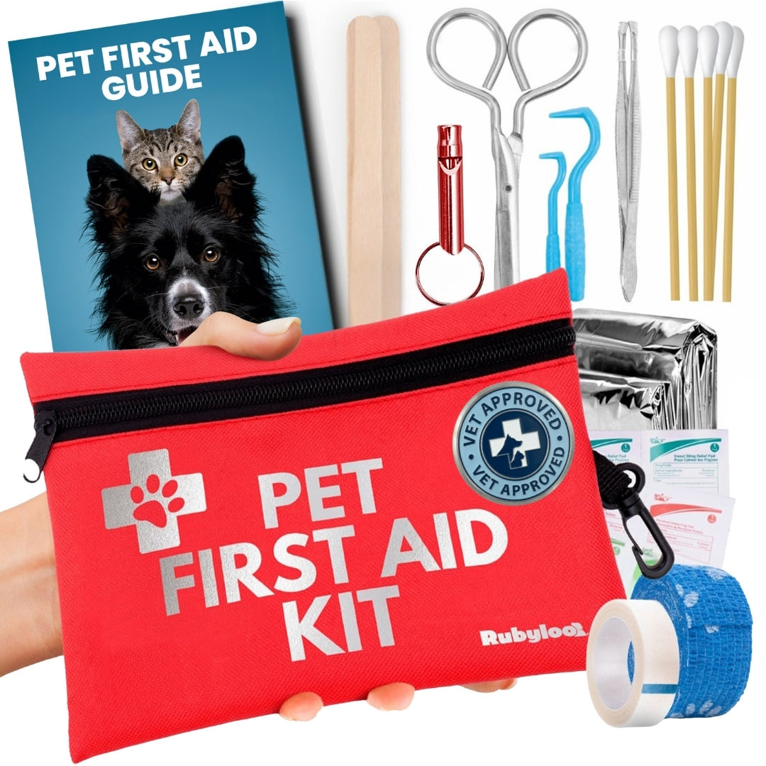 Trousse de premiers secours pour chiens et chats avec articles essentiels approuvés par les vétérinaires