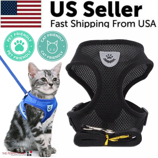 Arnés ajustable de control para mascotas, perro, gato, chaleco reflectante, tallas S, M, L, XL con correa