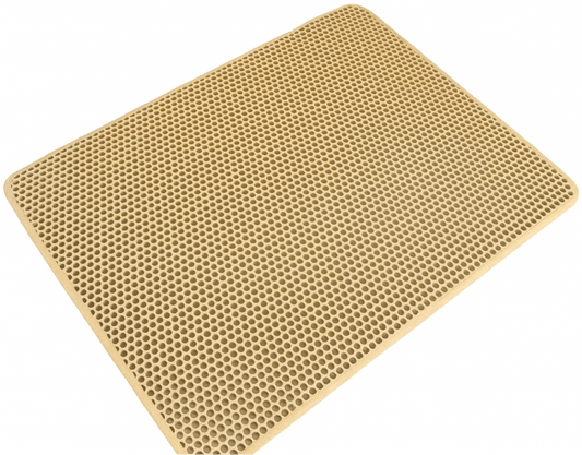 Alfombrilla grande para arena de gatos | Diseño de panal de doble capa impermeable con espuma EVA