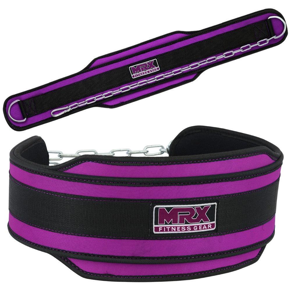 Cinturón de inmersión de nailon MRX para levantamiento de pesas con cadena de metal para entrenamiento de gimnasio y culturismo