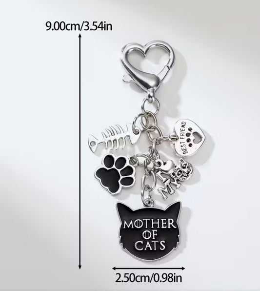Mother of Cats Keychain