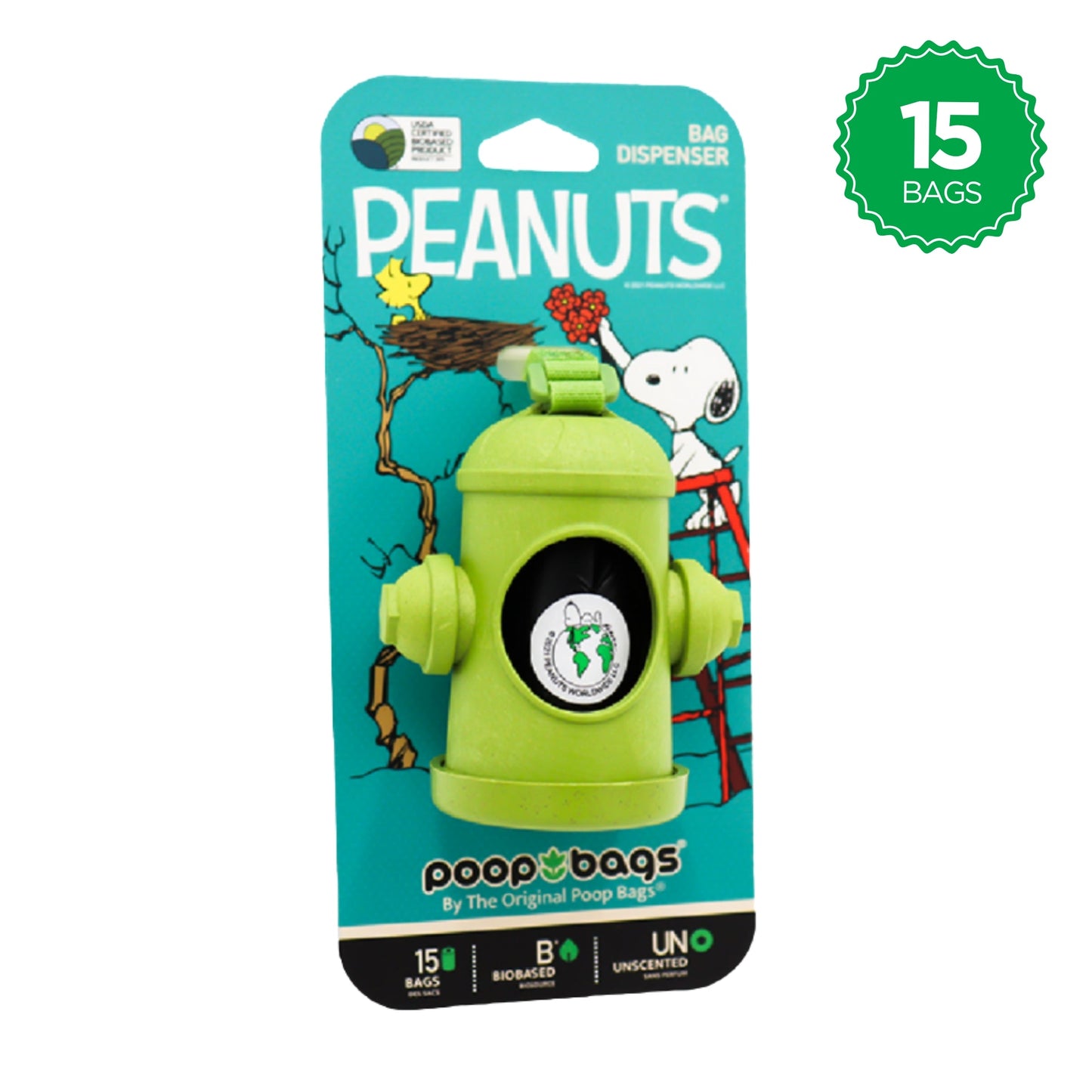 Dispensador de hidratante Snoopy® + Rollo de bolsas para excrementos