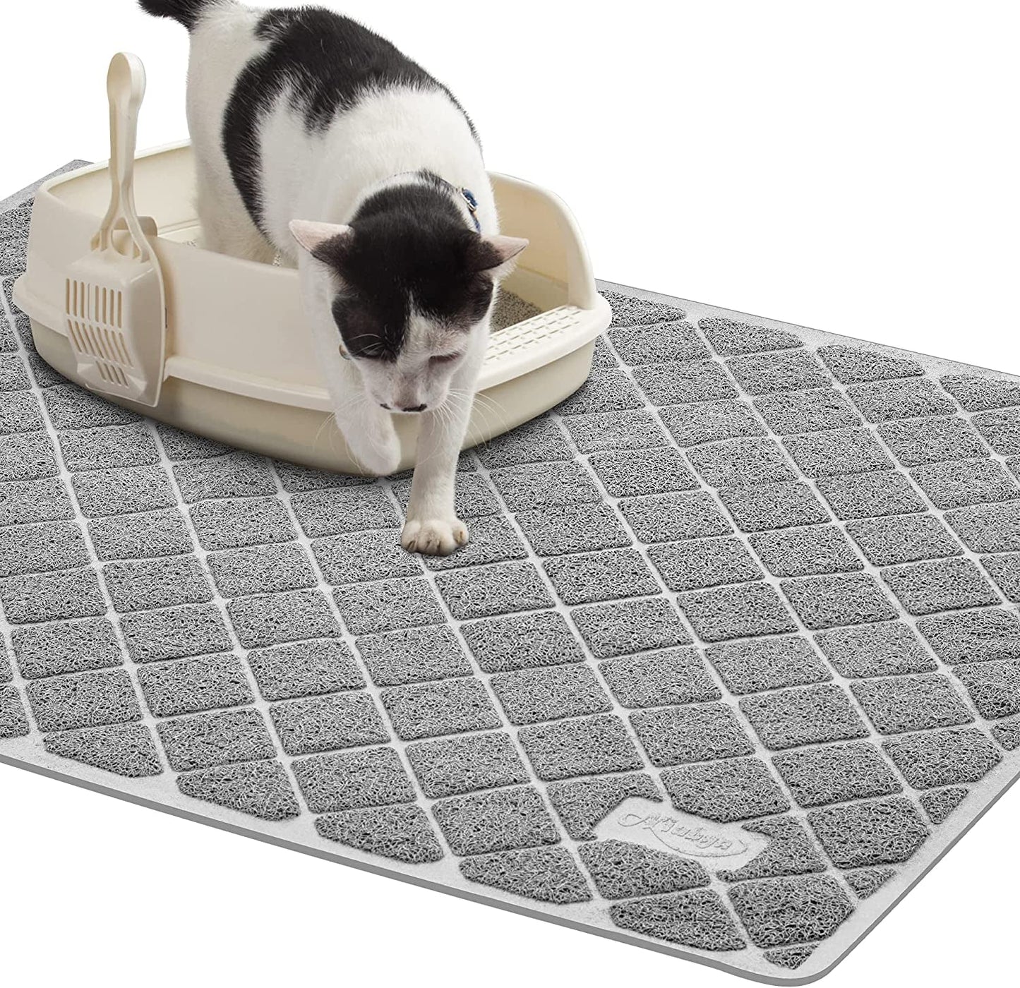 Tapis de litière pour chat de qualité supérieure, tapis de bac à litière avec support antidérapant et imperméable