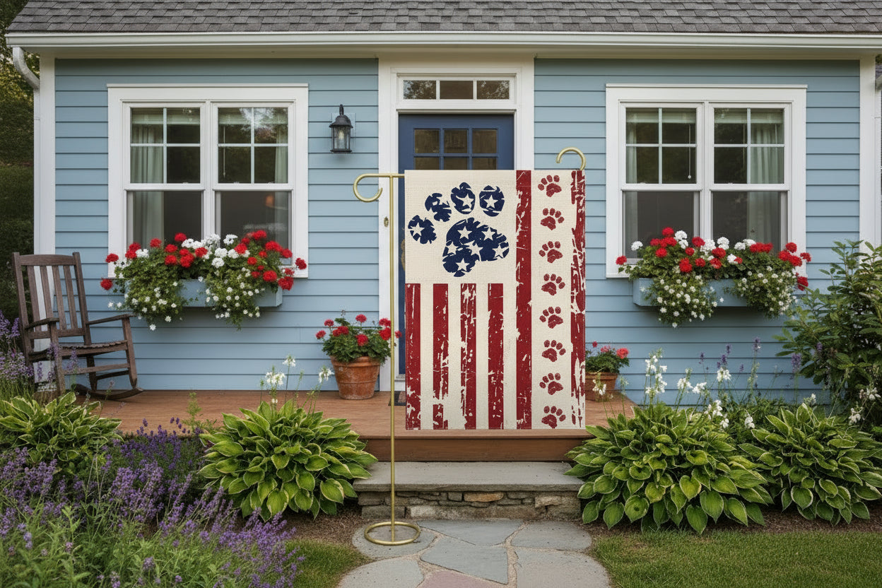 Bandera patriótica del jardín