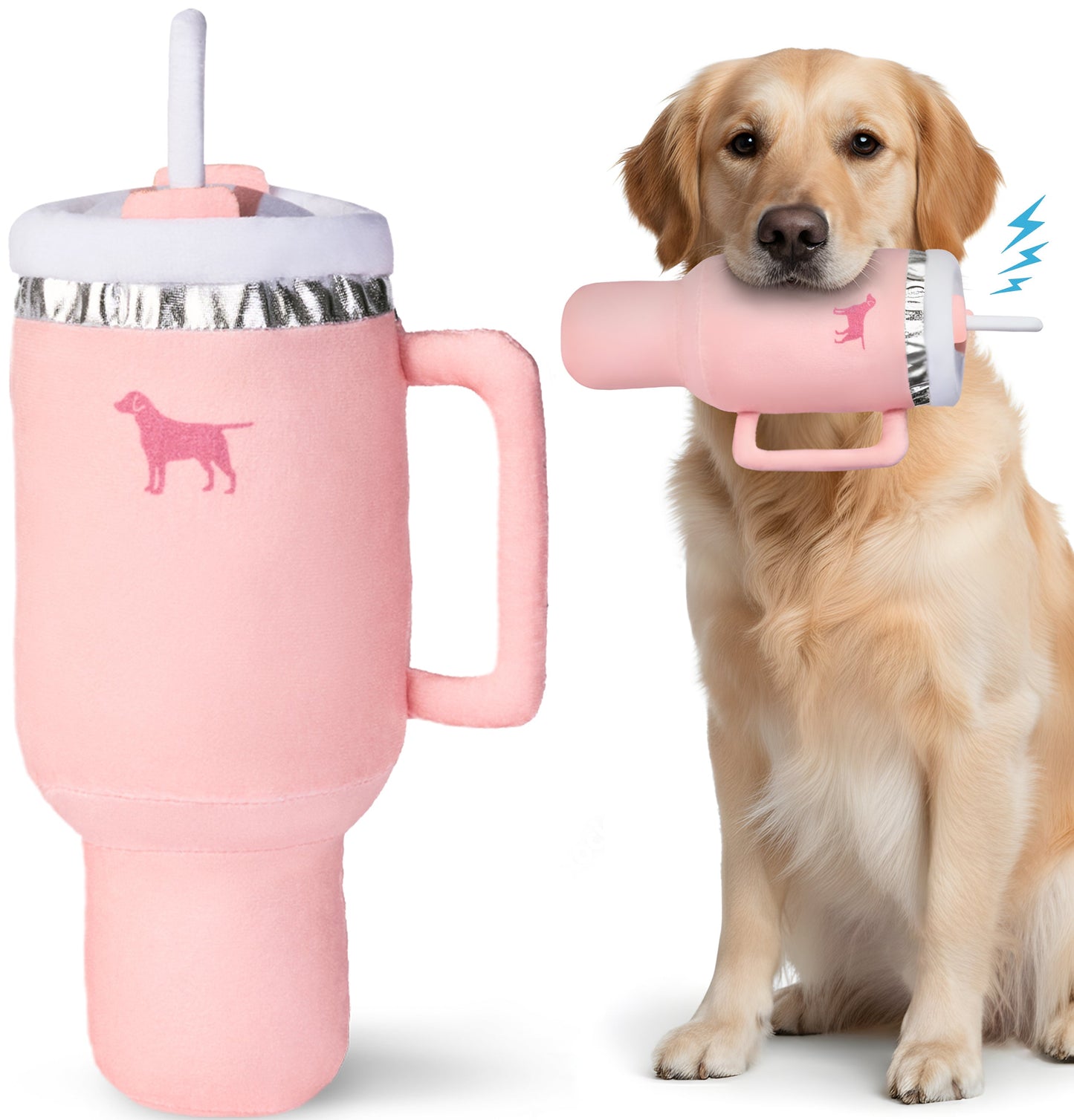 PUPROAR Pup Cup Juguete para perros | Lindo vaso de peluche con chirrido para perros