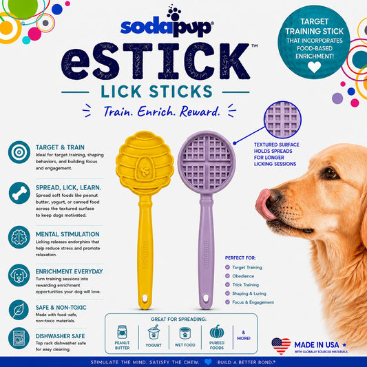 eStick Juguete interactivo de enriquecimiento de mano para perros - Lick Stick | Fabricado en EE. UU.