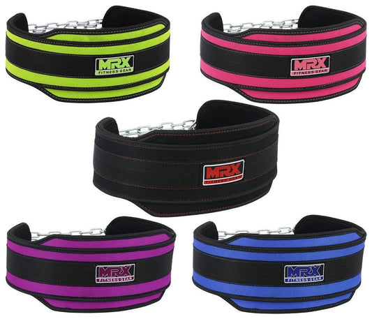Ceinture de lestage en nylon MRX pour musculation avec chaîne métallique, pour entraînement en salle de sport