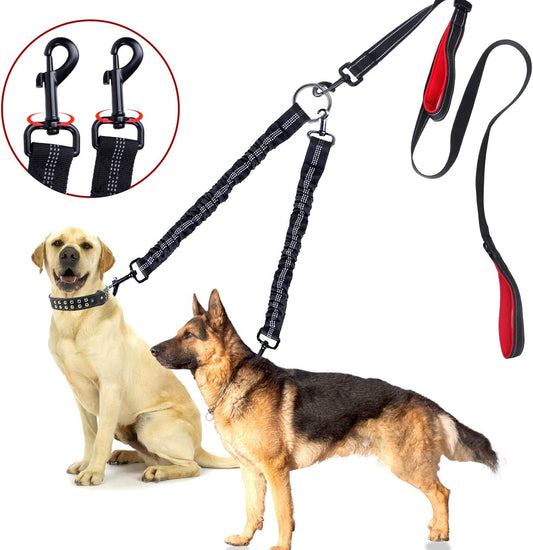 Promenez Vos Chiens Avec Style ! 🐾✨ Découvrez Notre Double Laisse Pour Chien Pivotante à 360° - Pas D'emmêlements, Confort Maximum ! Parfaite Pour Deux Chiens Jusqu'à 90 kg ! 🐶❤️