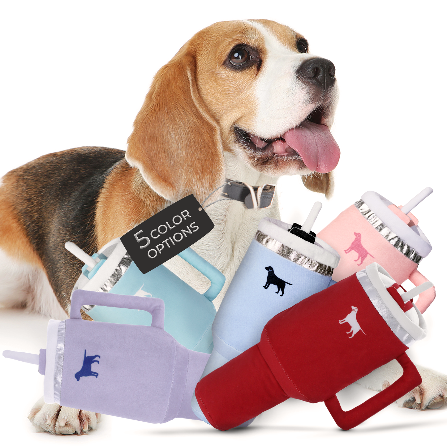 PUPROAR Pup Cup Juguete para perros | Lindo vaso de peluche con chirrido para perros