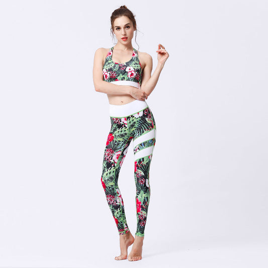 💪 Conjunto de yoga sin costuras de 2 piezas – Leggings de talle alto y top corto