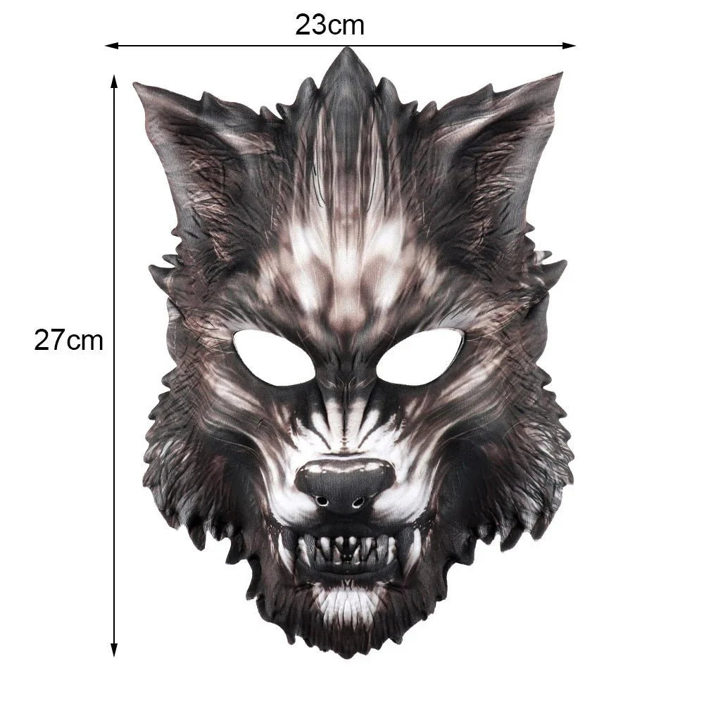 Máscara de espuma 3D realista de animales | Accesorio de disfraz de cosplay de cara completa