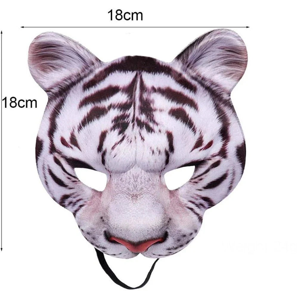 Máscara de espuma 3D realista de animales | Accesorio de disfraz de cosplay de cara completa