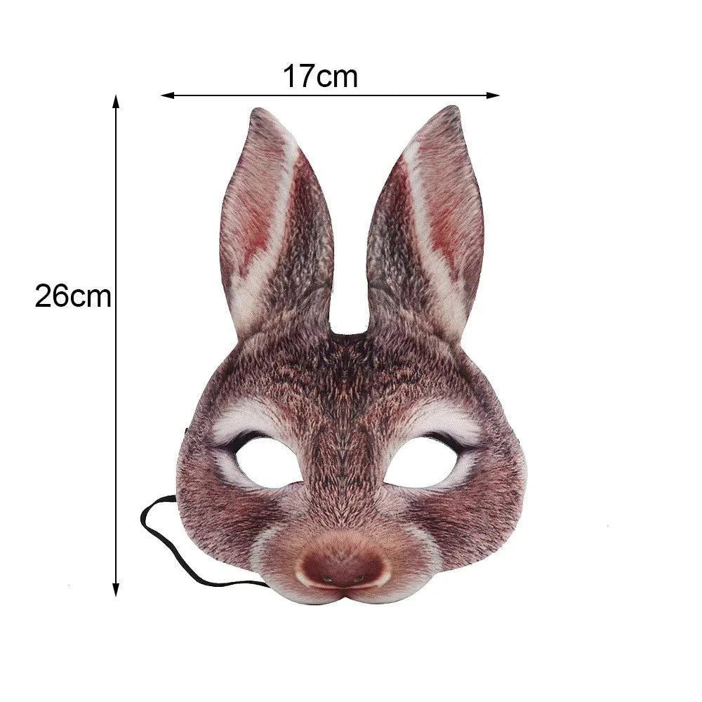 Máscara de espuma 3D realista de animales | Accesorio de disfraz de cosplay de cara completa