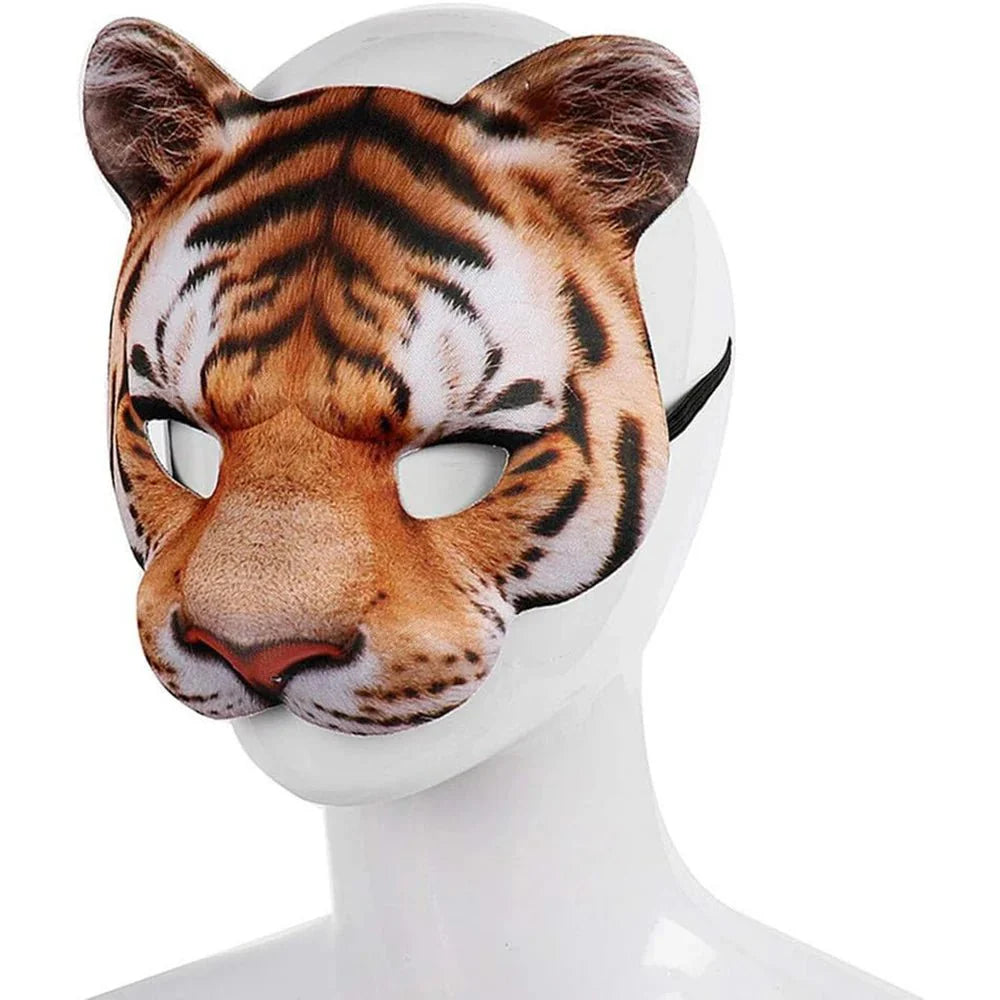 Máscara de espuma 3D realista de animales | Accesorio de disfraz de cosplay de cara completa