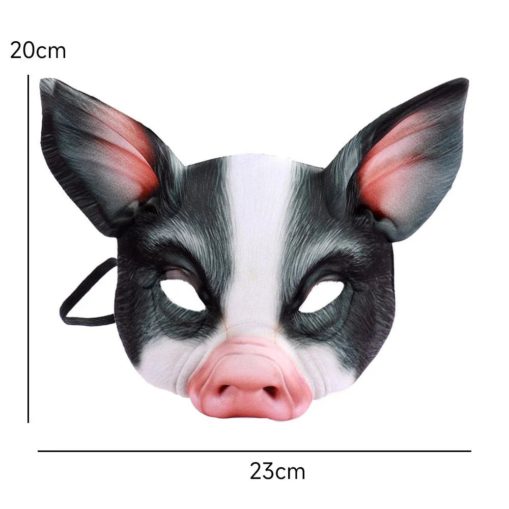 Máscara de espuma 3D realista de animales | Accesorio de disfraz de cosplay de cara completa