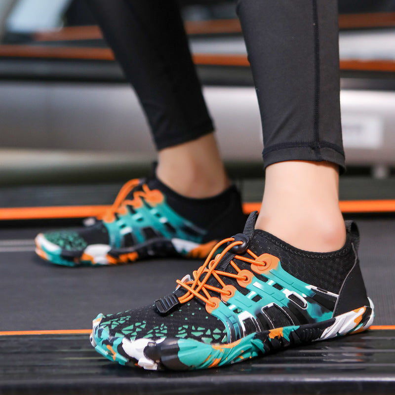 Zapatillas de running todoterreno para hombre, ligeras, de ejercicio, calzado descalzo disperso, antideslizantes para caminar al aire libre