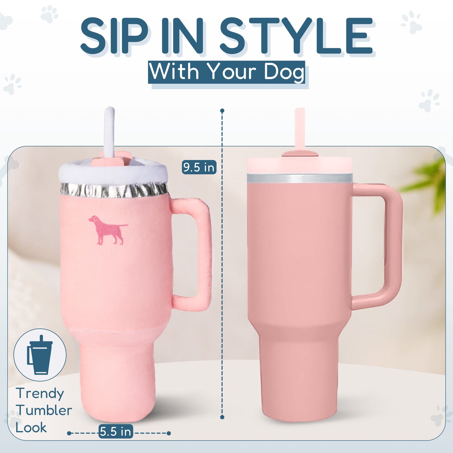 PUPROAR Pup Cup Juguete para perros | Lindo vaso de peluche con chirrido para perros