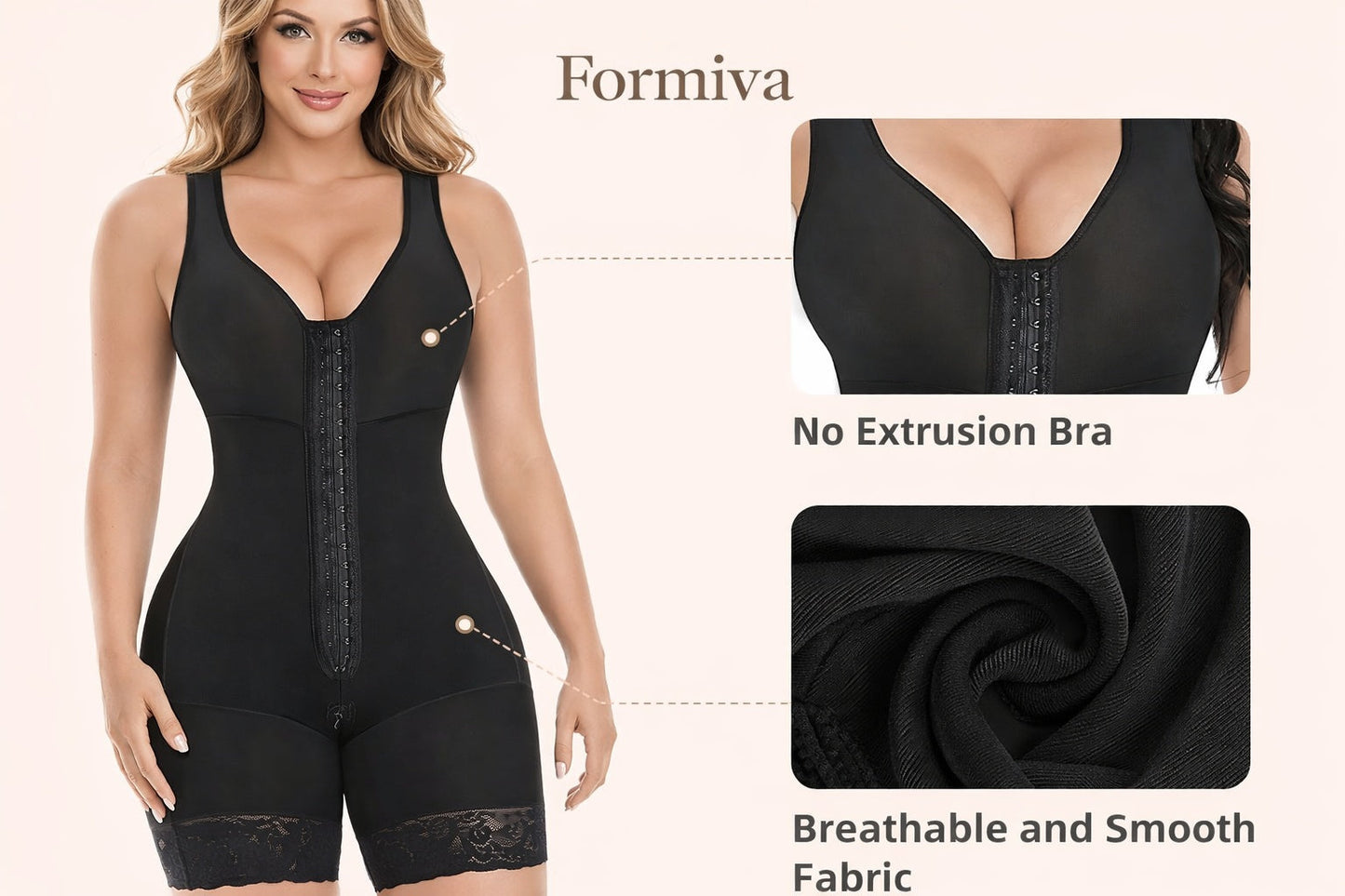Fajas Colombianas Moldeadoras para Mujer Control Abdomen Faja Completa Levanta Glúteos con Cremallera en la Entrepierna