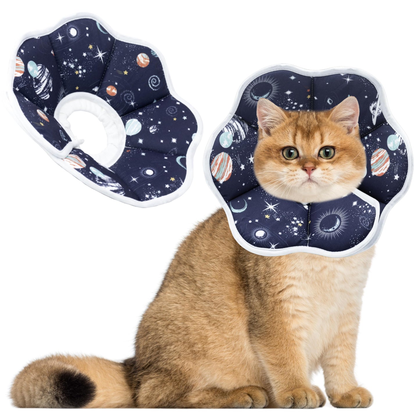 Cono Suave para Gatos, Collar Ajustable de Recuperación Post-Cirugía para Evitar Lamido de Heridas, Cono Protector para Cuello de Gato, Cómodo Collar Isabelino para Gatos, Gatitos y Cachorros