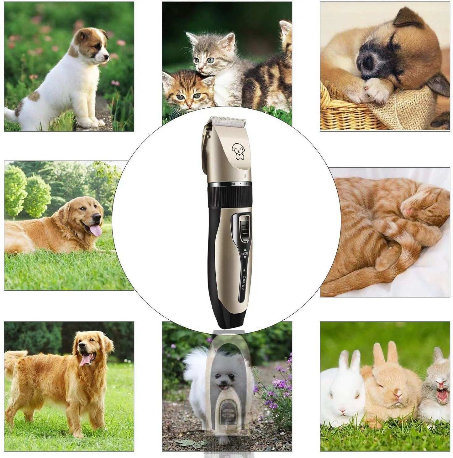 Cortapelos recargables para perros, cortadora de pelo de mascotas de bajo ruido, kit de aseo para perros, recortadora de pelo profesional inalámbrica con peine y tijeras para perros, gatos y otros animales.