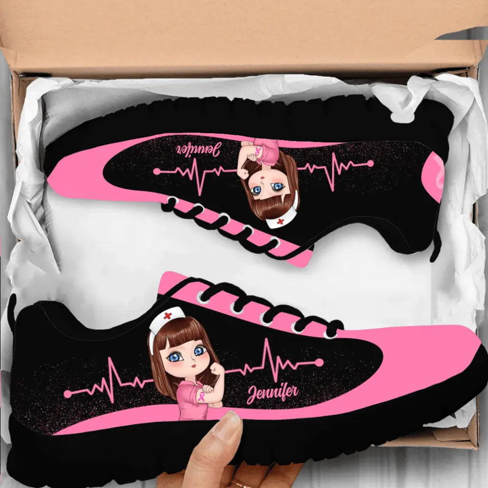 Zapatillas Personalizadas contra el Cáncer de Mama - Regalo para Amiga/Mujer - Nunca Caminarás Sola