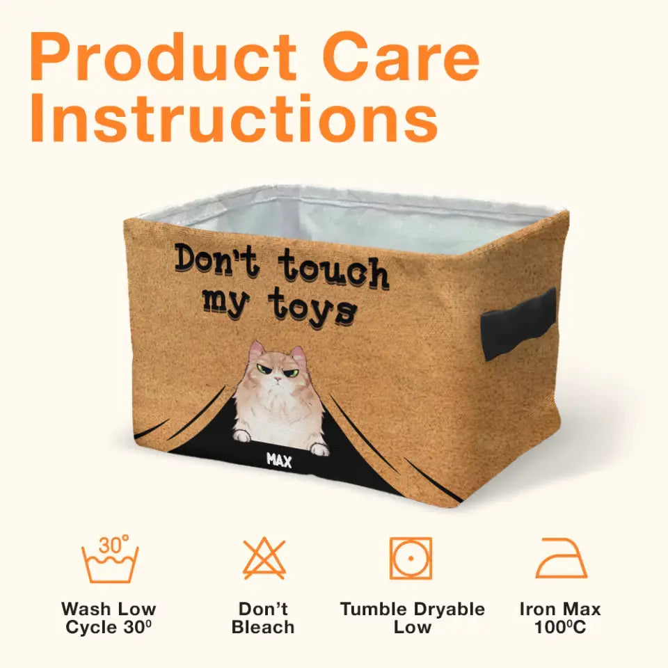 Caja personalizada para mascotas - 
Hasta 3 perros/gatos - Regalo para el Día de la Madre/Padre para amantes de perros/gatos - ¡No toques nuestros juguetes!