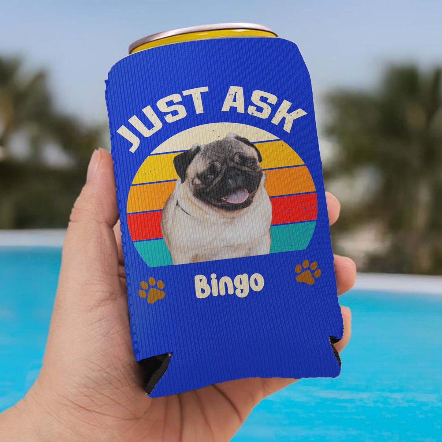 Enfriador de latas personalizado con foto de perro "La mejor mamá perruna de la historia" | Funda de lata con nombre de perro personalizado | Funda de lata para bebidas 682378
