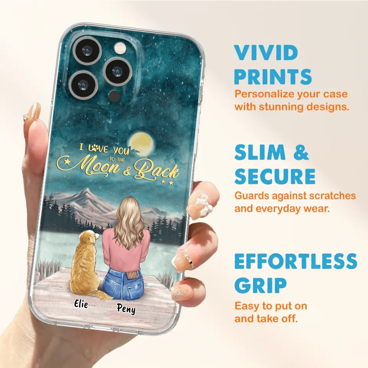 Coque de téléphone personnalisée pour maman d'animaux - jusqu'à 4 animaux - FD19NO