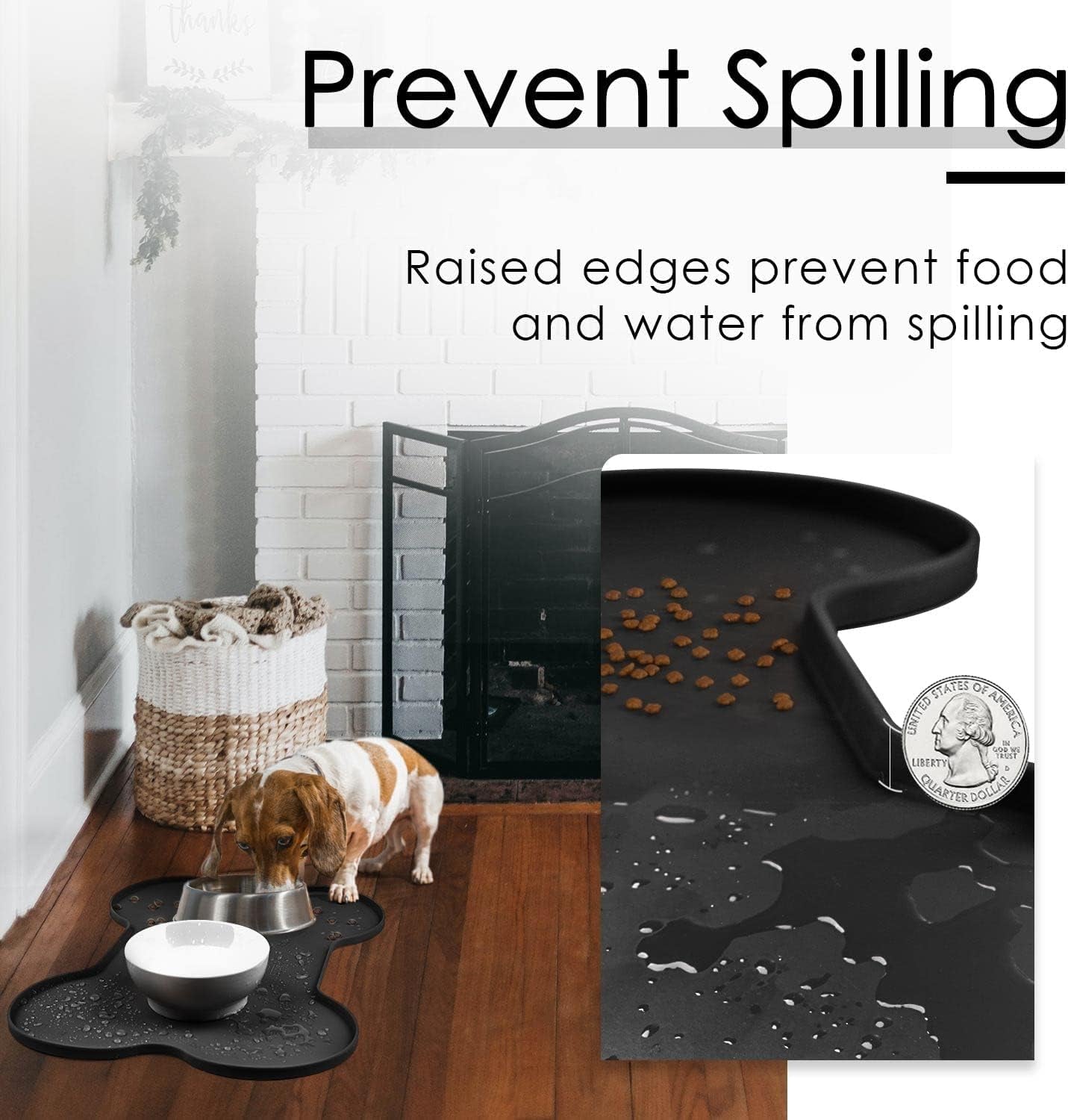 Alfombrilla de silicona antidesbordamiento para comederos de gatos, individuales para cachorros, impermeable