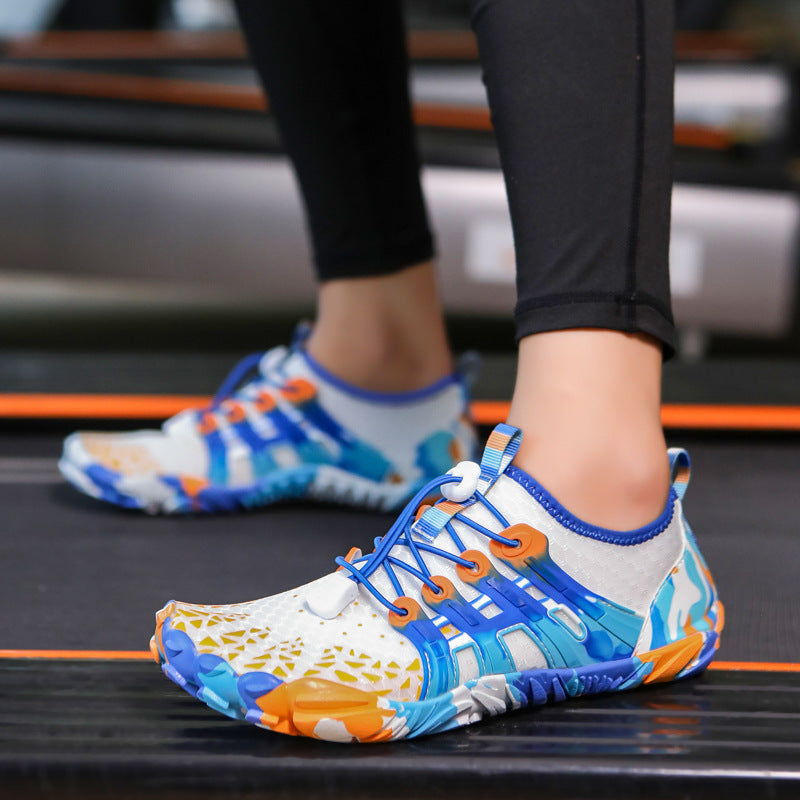 Zapatillas de running todoterreno para hombre, ligeras, de ejercicio, calzado descalzo disperso, antideslizantes para caminar al aire libre