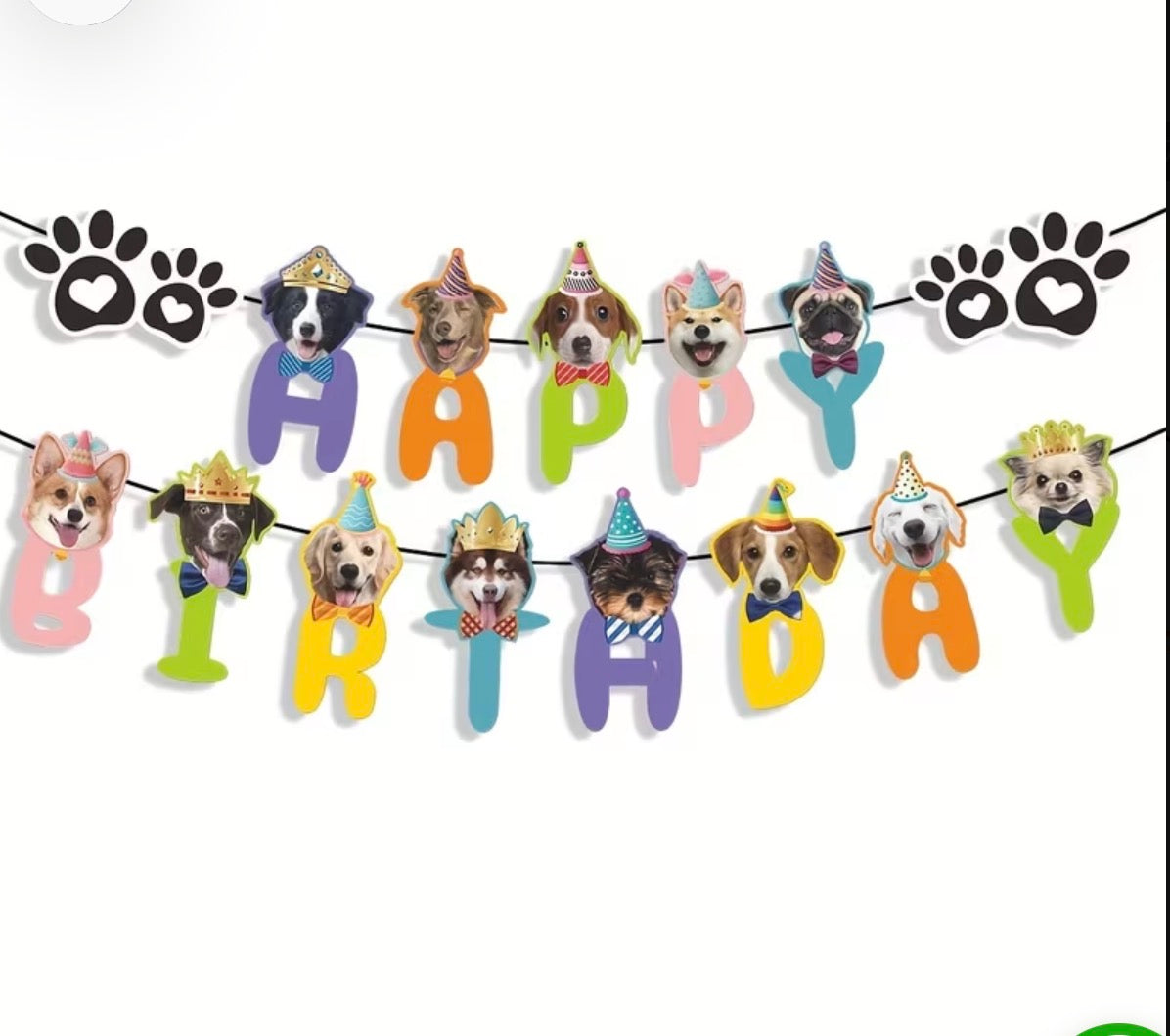 Banner de cumpleaños de perro