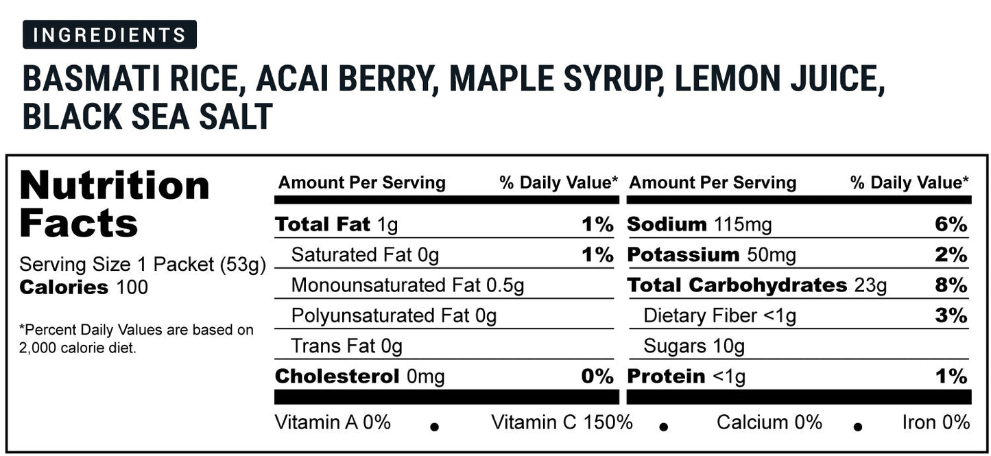 Snack Énergisant Açaï (Vegan) 100 Kcal - Un Gel Énergétique Léger Pour L'entraînement Quotidien