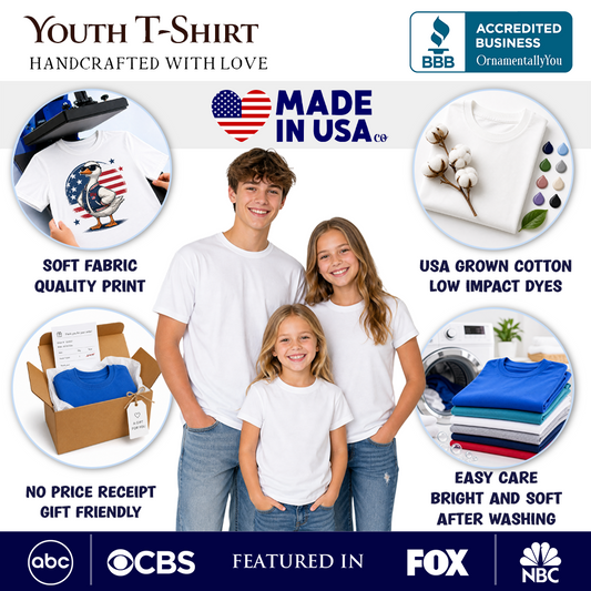 Kids Just An Independent Goose Patriotic T-Shirt, Funny Youth 4th of July Tee