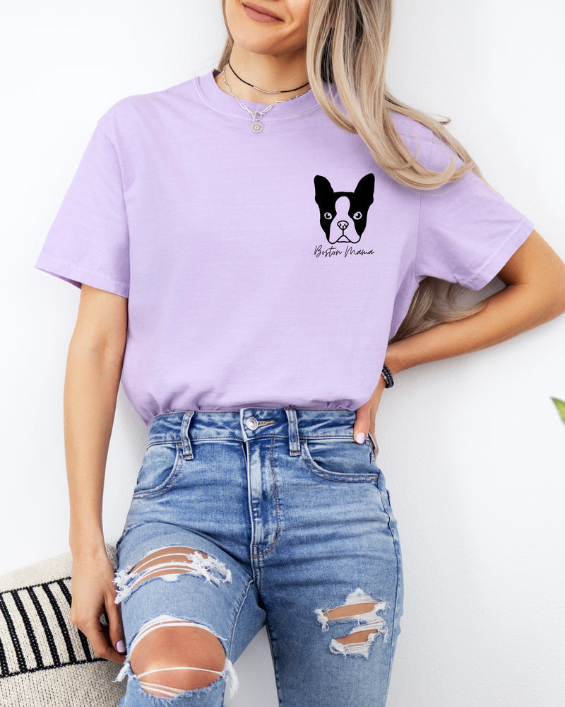 T-shirt Boston Terrier Dog Mom Comfort Colors