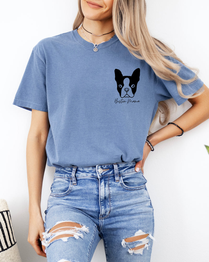 T-shirt Boston Terrier Dog Mom Comfort Colors