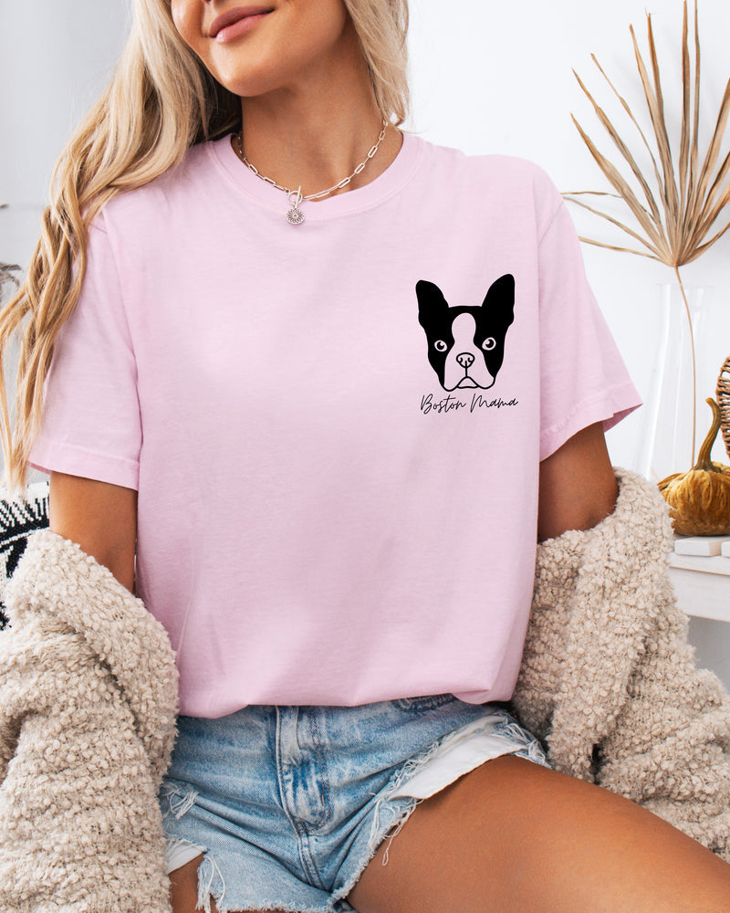T-shirt Boston Terrier Dog Mom Comfort Colors