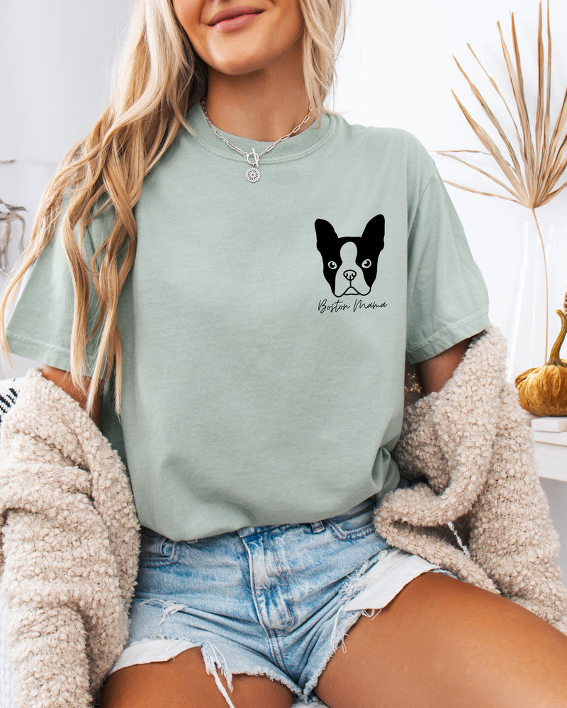 T-shirt Boston Terrier Dog Mom Comfort Colors