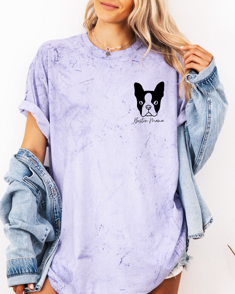 T-shirt Boston Terrier Dog Mom Comfort Colors