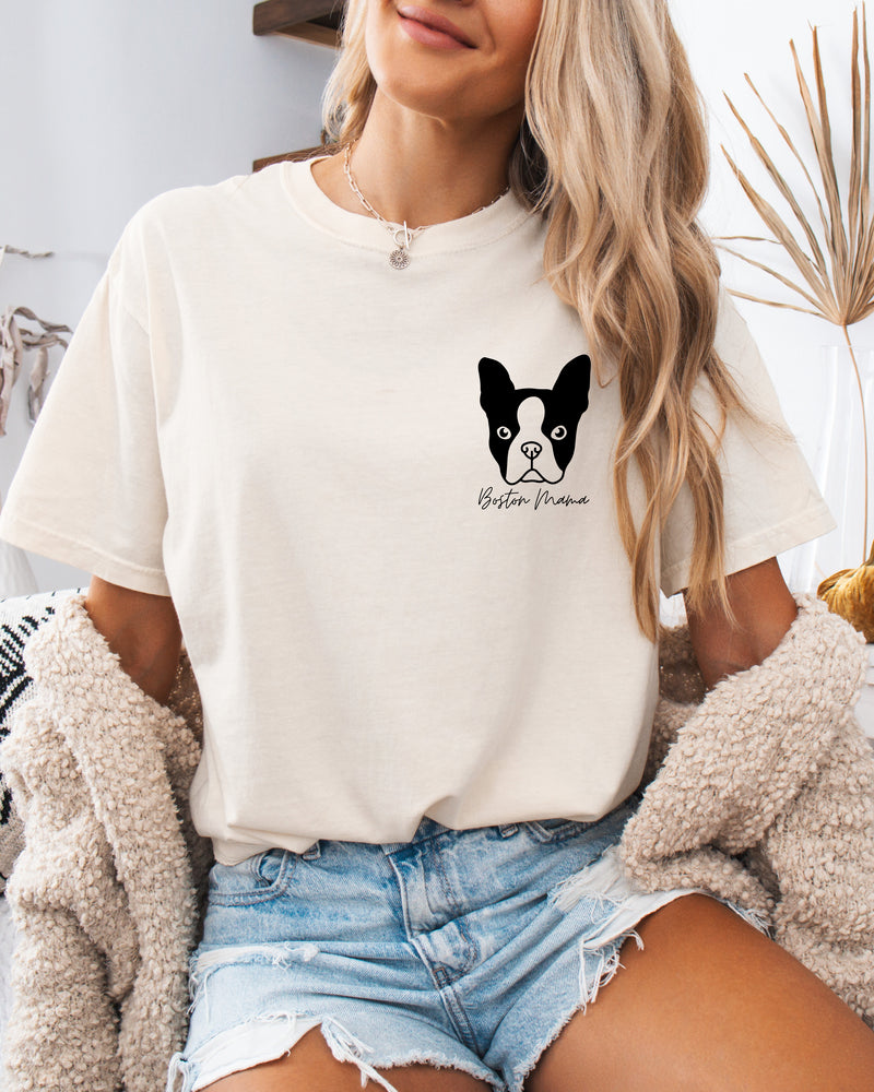 T-shirt Boston Terrier Dog Mom Comfort Colors